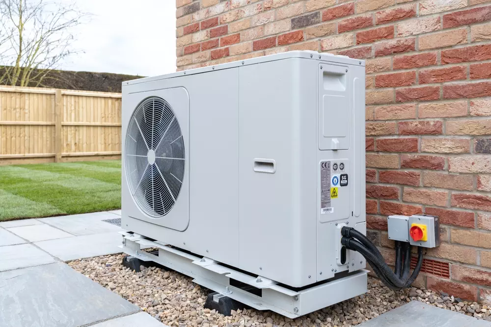 Energy-efficient heat pump system providing sustainable home heating and cooling.